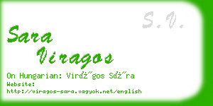 sara viragos business card